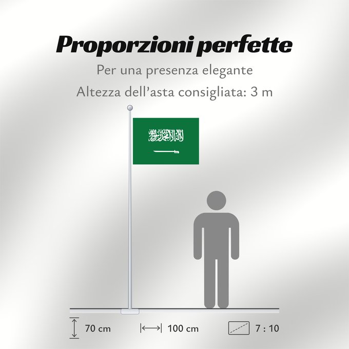 Proporzioni della bandiera: Civil Ensign of Saudi Arabia  obverse	Saudi Arabia	Arabie saoudite	Arabia Saudita	Saudi-Arabien