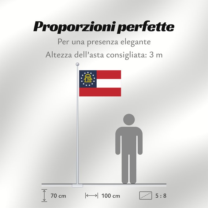 Proporzioni della bandiera: State of Georgia	Georgia