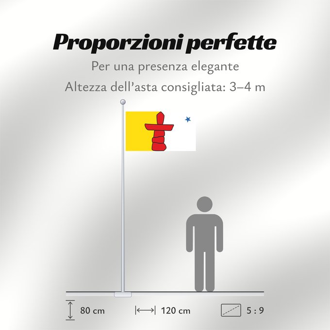 Proporzioni della bandiera: Nunavut Banniel tiriad Nunavut, Kanada ᓄᓇᕘᑉ ᓴᐃᒻᒪᑎ