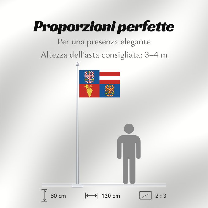 Proporzioni della bandiera: South Moravian Region	Région de Moravie du Sud)	Región de Moravia Meridional	Südmährische Region	Moravia meridionale	Jihomoravského kraje