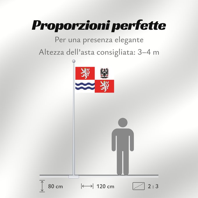 Proporzioni della bandiera: Central Bohemian Region Région de Bohême centrale Región de Bohemia Central Mittelböhmische Region