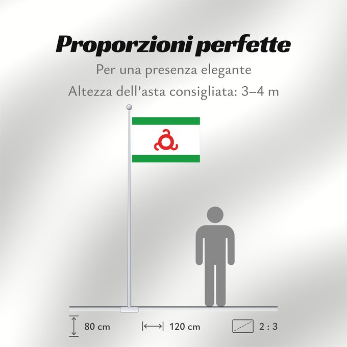 Proporzioni della bandiera: Ingushetia	Republic of Ingushetia	Inguschetien	Inguscezia	Флаг Ингушетии