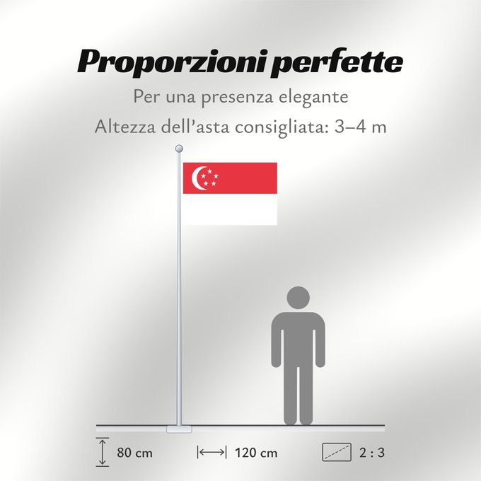 Proporzioni della bandiera: Singapore Singapour Singapur Singapuru علم سنغافورة Singapuro Singapura Флаг Сингапура Singapurja சிங்கப்பூரி்ன் கொடி 新加坡国旗