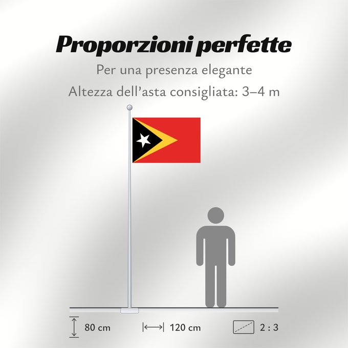 Proporzioni della bandiera: East Timor	Timor-Leste  East Timor	Timor oriental	Timor Oriental	Osttimor	Timor Est	Timor-Leste  Oost-Timor	Timor-Leste	علم تيمور الشرقية	তিমুর লেস্তের জাতীয় পতাকা	Timor Leste	Флаг Восточного Тимора	Östtimors	Timór Lorosa e nian