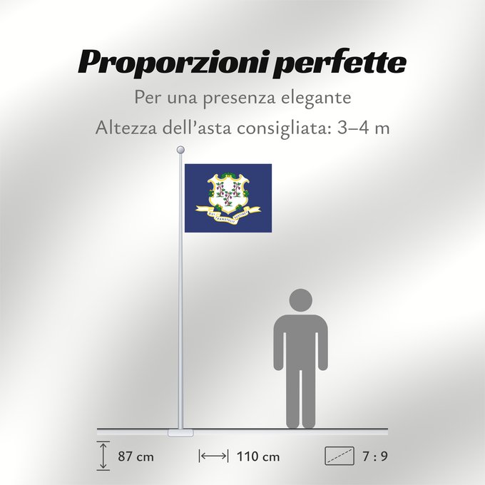 Proporzioni della bandiera: Connecticut ᎧᏁᏓᎦᏗ ᎦᏓᏘ Ka hae Konekikuka Connecticutae Kanédiki hahoodzo bidah naatʼaʼí Флаг Коннектикута Američke savezne države Konektikat