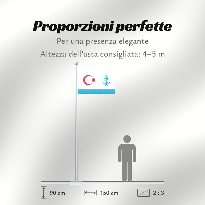Proporzioni della bandiera: Naval Flag of Azerbaijan Ceremonial naval flag of Azerbaijan