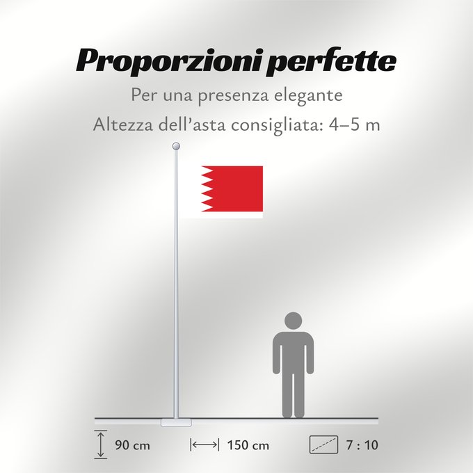 Proporzioni della bandiera: Royal Standard of Bahrain 1972-2002	ملكي القياسية من البحرين  1972-2002