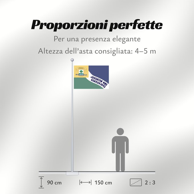 Proporzioni della bandiera: JaboataodosGuararapes Pernambuco Brasil Jaboatão dos Guararapes Município de Jaboatão dos Guararapes no Estado de Pernambuco