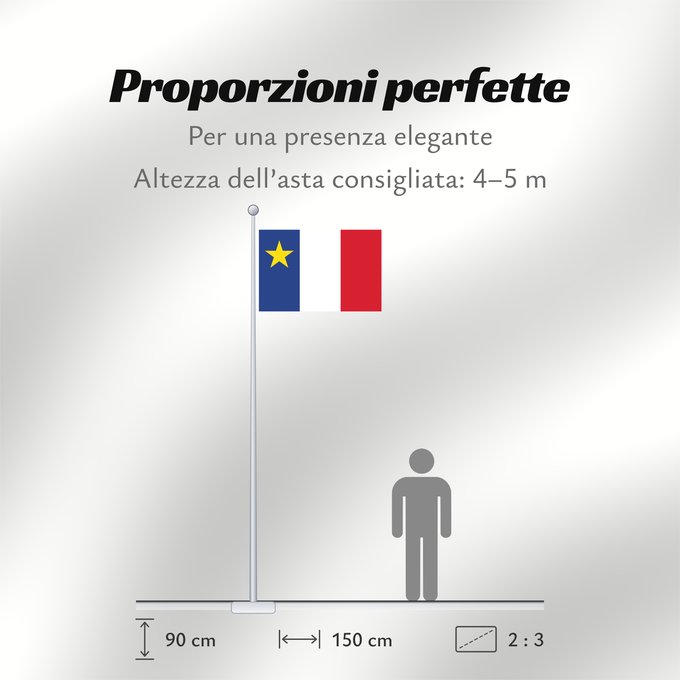 Proporzioni della bandiera: Acadia	Acadie	Akadien