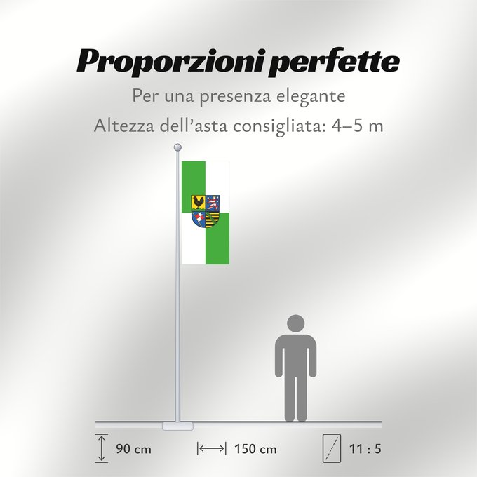 Proporzioni della bandiera: Landkreis Schmalkalden-Meiningen German district of Schmalkalden-Meiningen Schmalkalden-Meiningen Landkreises Schmalkalden-Meiningen Die Flagge des Landkreises Schmalkalden-Meiningen ist grün-weiß geviert und trägt in der Mitte das Kreiswappen