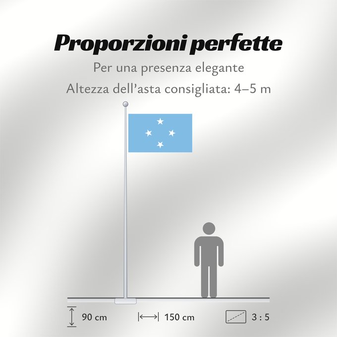 Proporzioni della bandiera: Federated States of Micronesia	Micronesia	Micronésie	Mikronesien
