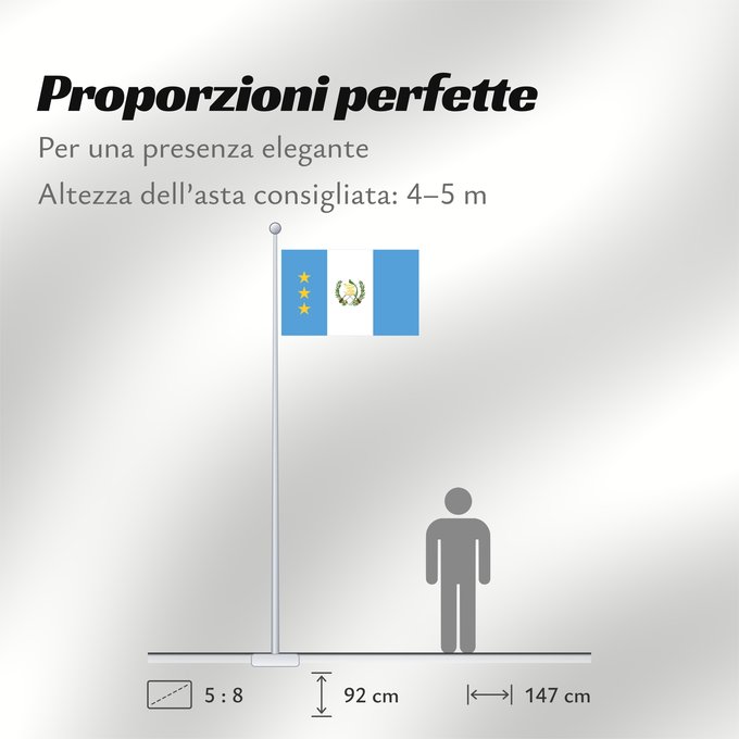 Proporzioni della bandiera: President of the Supreme Court of Justice of Guatemala	President of the Supreme Court of Justice of Guatemala - Presidential Standard	Président de la Cour suprême de justice du Guatemala - Étendard présidentiel	Presidente de la Corte Suprema de Justicia d
