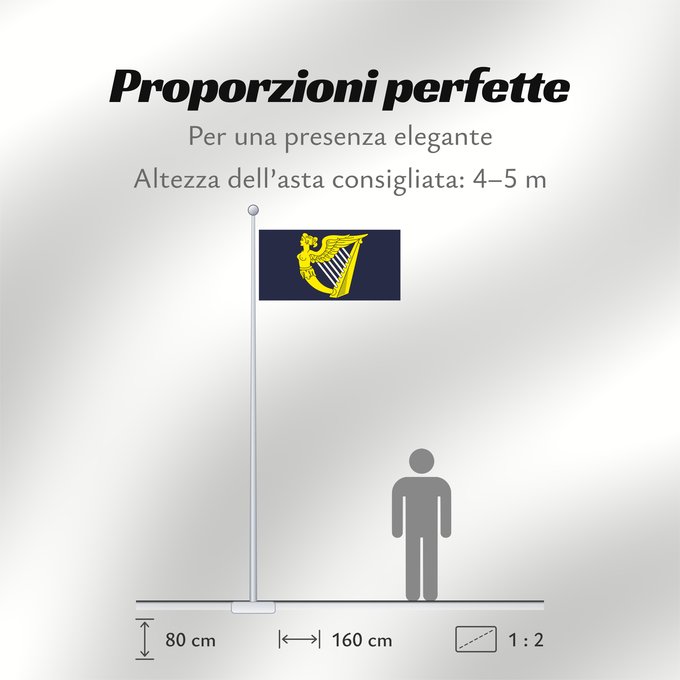 Proporzioni della bandiera: Blue winged-maiden harp	Royal Standard of the United Kingdom (third quartering)	Étendard royal du Royaume-Uni (troisième quartier)	Estandarte Real del Reino Unido (tercer cuartel)	Königsstandarte des Vereinigten Königreichs (drittes Viertel)	Stendardo Rea