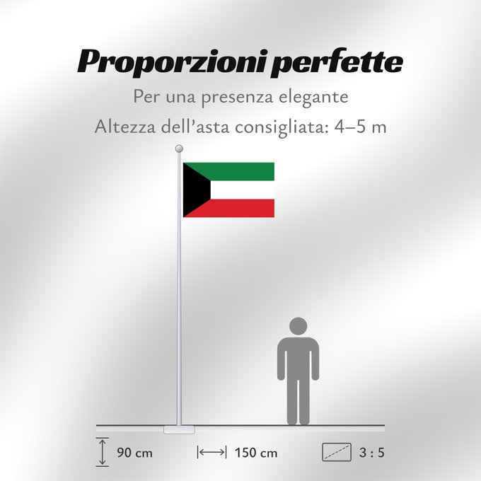 Proporzioni della bandiera: Kuwait Koweït Kuwaitlabel QS Les