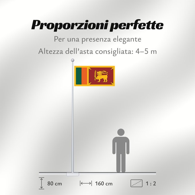 Proporzioni della bandiera: Ceylon 1951-1972