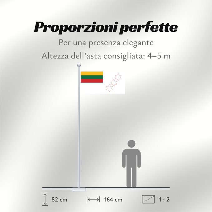 Proporzioni della bandiera: Lithuania Naval commander 3 stars	Commander-in-Chief of the Armed Forces  Lithuania	Drapeau de grade du Commandant en chef des forces armées (Lituanie)	Bandera de rango del Comandante en Jefe de las Fuerzas Armadas (Lituania)	Rangflagge des Oberbefehlshab