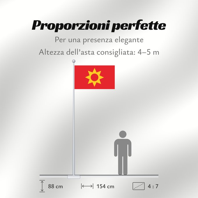 Proporzioni della bandiera: Proposal of Macedonia One of the four flag proposals for a new flag of Macedonia 1995 Macédoine (proposition 1995) Macedonia (propuesta 1995) Mazedonien (Vorschlag 1995) Macedonia (proposta 1995) Едно од четирите предлог-знамиња