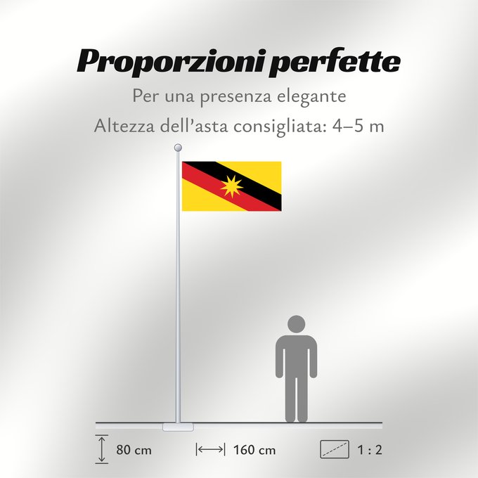 Proporzioni della bandiera: Sarawak Malaysian state of Sarawak Sarawak