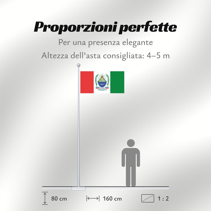 Proporzioni della bandiera: Ucayali Réplica de la bandera con el escudo región Ucayali según el Atlas de la Región Ucayali noviembre de 2009