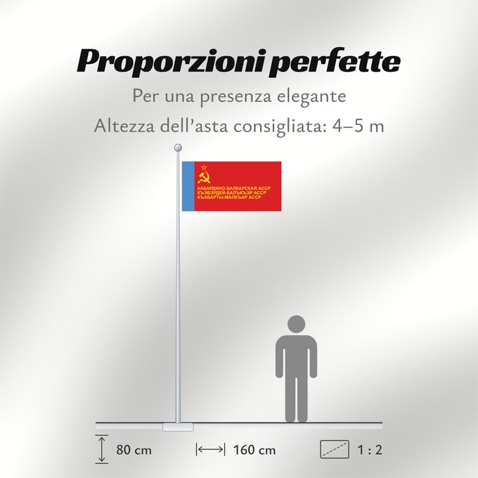Proporzioni della bandiera: Kabardino-Balkar ASSR	ASSR Kabardino-Balkare	ASSR de Kabardino-Balkaria	Kabardino-Balkarische ASSR	ASSR Cabardino-Balcara	Флаг Кабардино-Балкарской АССР