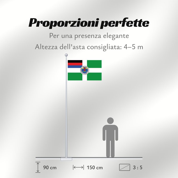 Proporzioni della bandiera: Borkum	Town of Borkum	Ville d  Borkum	Stadt Borkum Beschreibung des Wappens  Das Wappen der Stadt Borkum zeigt unterhalb eines Spruchbandes  Mediis tranquillus in undis  einen zweigeteilten Wappenschild Zwei Wale im linken	L illa de Borkum, frisones