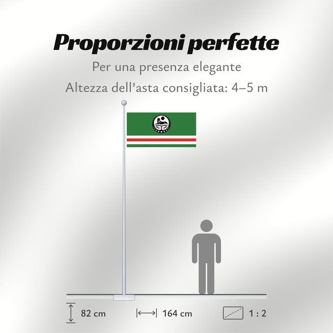 Proporzioni della bandiera: Chechen Republic of Ichkeria with COA Chechen Republic of Ichkeria (with COA) République Tchétchène d'Ichkérie (avec COA) República Chechena de Ichkeria (con COA) Tschetschenische Republik Itschkeria (mit Wappen) Repubblica Cecena di Ichkeria (con COA)