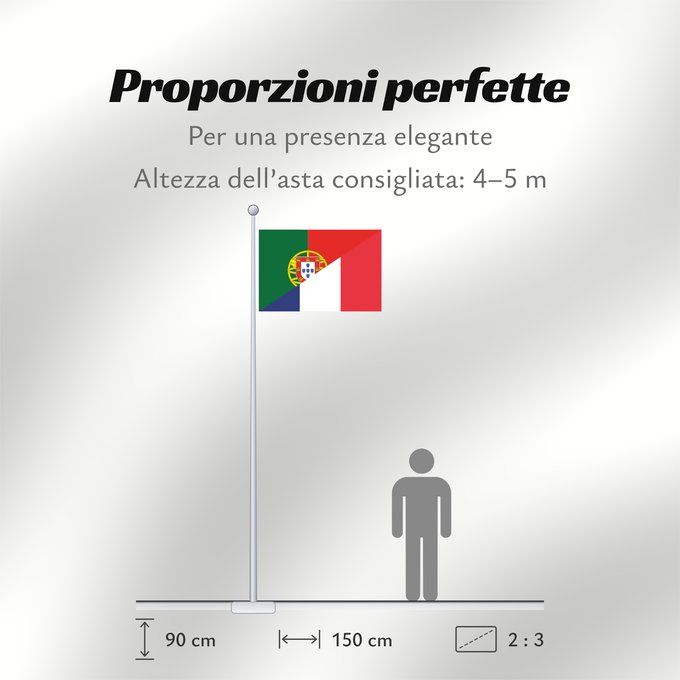 Proporzioni della bandiera: Portugal and France	Portuguese/French nationality