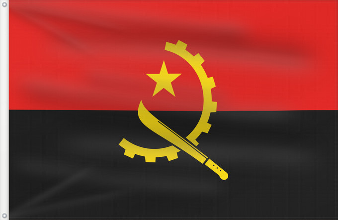Drapeau, avec deux œillets métalliques et guindant renforcé : Angola Dell Angola የአንጎላ ሰንደቅ ዓላማ علم أنغولا Angoly Σημαία της Αγκόλας پرچم آنگولا Angolan अंगोला ध्वज Bandel a Ngola Ala Angolayê Bɛndɛ́lɛ ya Angola Sainan i Angola Angolei Флаг Анголы Angole Angoola Seboko ye Angola Angolas அங்கோலா கொடி Mujeko ya Angola