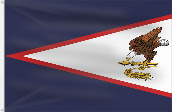 Drapeau, avec deux œillets métalliques et guindant renforcé : American Samoa American Samoa, United States Samoa américaines Samoa Americana Amerikanisch-Samoa Samoa Americane Amerikaanisch-Samoa Fu a o Amerika Sāmoa
