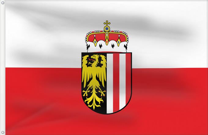 Flag, with two metal eyelets and reinforced hoist: Upper Austria	Upper Austria (Oberösterreich)	Linz (Autriche)	Alta Austria	Oberösterreich