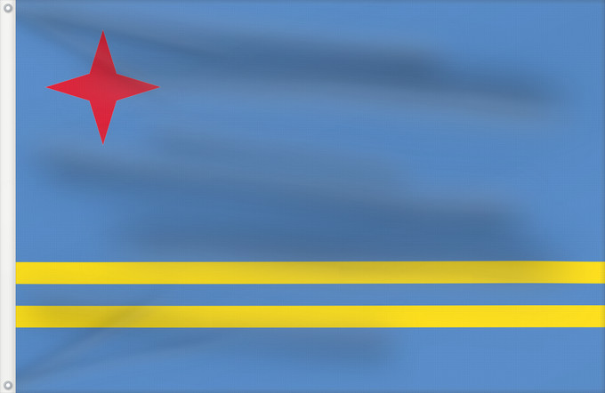 Bandera, con dos ojales metálicos y lado del asta reforzado: Aruba	Флаг Арубы