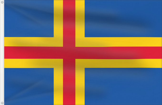Drapeau, avec deux œillets métalliques et guindant renforcé : Åland Aland Islands D Åland Ålands Isole Åland Wysp Alandzkich علم أولان Сцяг Аландскіх астравоў Сьцяг Аляндзкіх выспаў Ålandskih ostrva Σημαία των Ώλαντ Ahvenamaa lipp Ålandeko bandera Ahvenanmaan דגל אולנד オーランド諸島の旗 올란드 제도의 기 Ålands flagg Флаг Аландских