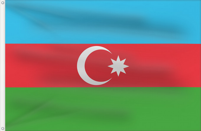 Flag, with two metal eyelets and reinforced hoist: Azerbaijan	L Azerbaïdjan	Azerbaiyán	Aserbaidschan	Dell Azerbaigian	Azerbeidzjan	Azerbejdżanu	Азербаиџьан абыраҟ	علم أذربيجان	Azərbaycan	Сцяг Азербайджана	Сьцяг Азэрбайджану	Azerbajĝano	Aserbaidžaani lipp	Azerbaidžanin	Azerbajdzsán	Ադրբեջանի դրոշը	აზერბაიჯ