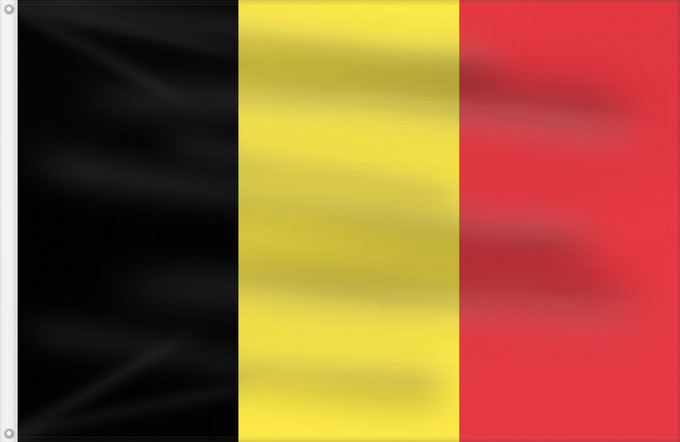 Flag, with two metal eyelets and reinforced hoist: Belgium civil The civil ensign and flag of Belgium Belgique Bélgica Belgien Belgio België in de verhouding 2 3, gebruikt als civiele vlag en de facto nationale vlag Belgii Belgiens Civilna zastava Belgije Флаг Бельгии