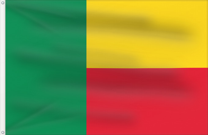 Flag, with two metal eyelets and reinforced hoist: Benin Bénin Benín Benins علم بنين Banniel Benin Σημαία του Μπενίν Benino Beningo bandera پرچم بنین Beninin Fon Benɛɛtò sín asya Okoloto ndi Benin Benina Raaya bu Bene Àsìá ilẹ́ Bẹ̀nẹ̀