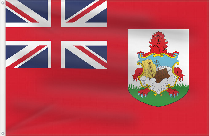 Flag, with two metal eyelets and reinforced hoist: Bermuda Bermudes Bermudas Bermudów Bermudas fana Brattagh ny Bermioodee Флаг Бермуд