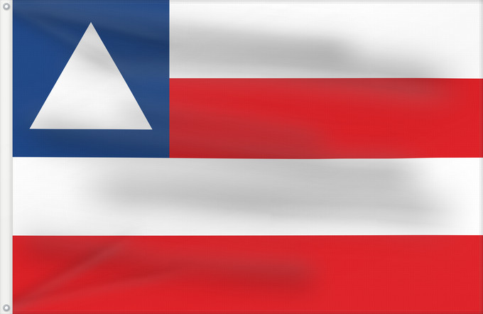 Flagge, mit zwei Metallösen und verstärktem Besatzband: Bahia	State of Bahia, Brazil	Bahía	Estado da Bahia, Brasil	Bahia osariigi lipp