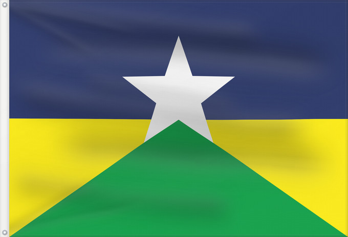 Flagge, mit zwei Metallösen und verstärktem Besatzband: Rondônia