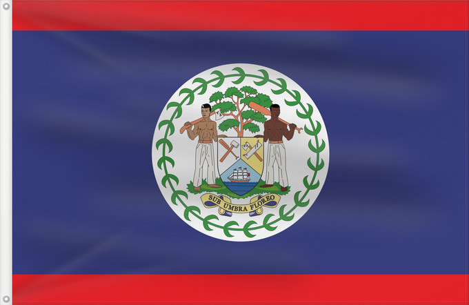 Drapeau, avec deux œillets métalliques et guindant renforcé : Belize Belice Banniel Belize Belizen Belizae Флаг Белиза Belizeja Belizes Quốc kỳ Belize