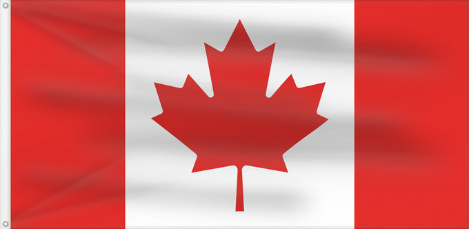 Drapeau, avec deux œillets métalliques et guindant renforcé : Canada	Canadá	Kanada