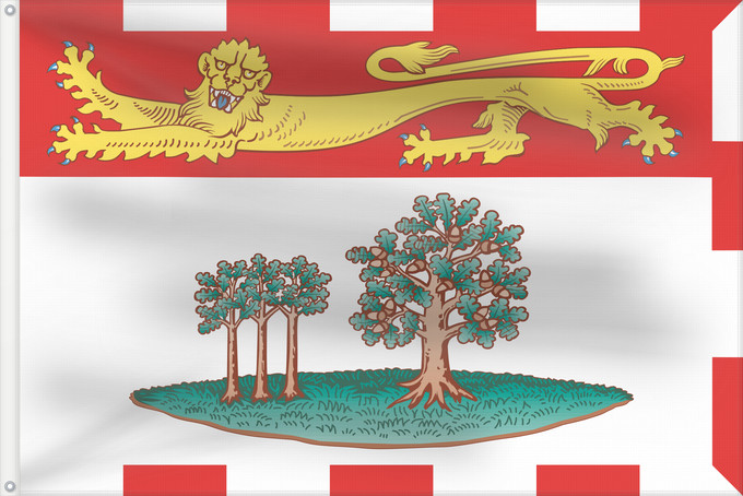 Drapeau, avec deux œillets métalliques et guindant renforcé : Prince Edward Island	L Île-du-Prince-Édouard	Isola del Principe Edoardo	Banniel Enez ar Priñs Edouarzh