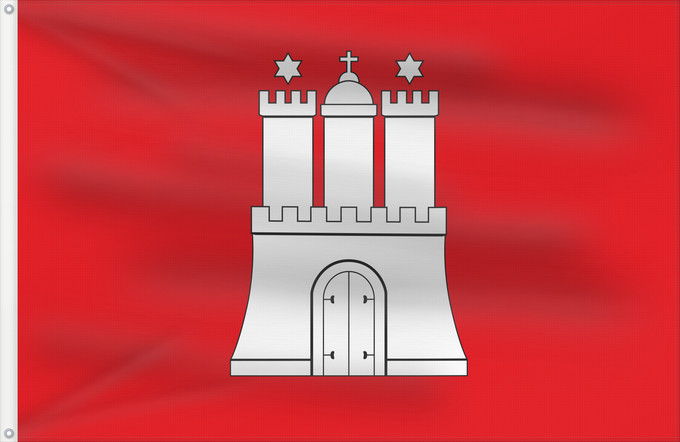 Bandera, con dos ojales metálicos y lado del asta reforzado: Hamburg	City Hamburg	Hamburg 	Landesflagge der Freien und Hansestadt Hamburg	Amburgo	Hamburga	Hamburgs flagg	Vun de Stadt Hamborg