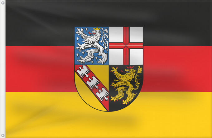 Bandera, con dos ojales metálicos y lado del asta reforzado: Saarland	Sarre