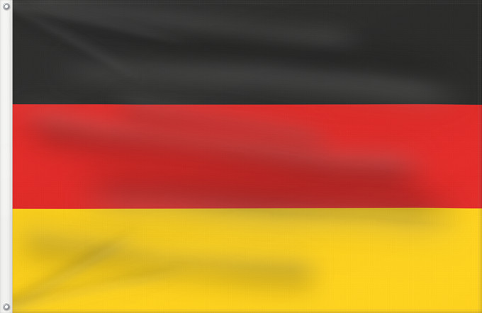 Flagge, mit zwei Metallösen und verstärktem Besatzband: Germany Allemagne Alemania Deutschland Germania