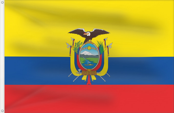 Drapeau, avec deux œillets métalliques et guindant renforcé : Ecuador	L Équateur	Equador	Ikwadur wiphala	Ekvadora	L Ecuador	Ecuadors	Ekvadoro	Ekuadorko bandera	Ecuadorin	Ekwatè	Pāmitl Ecuador	Ikwadur unancha	Флаг Эквадора	Прапор Еквадору