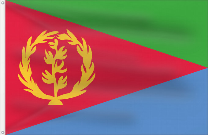 Drapeau, avec deux œillets métalliques et guindant renforcé : Eritrea L Érythrée Dell Eritrea የኤርትራ ባንደራ علم إريتريا Af Eritrea Eritreo پرچم اریتره דגל אריתריאה Alaabaa Eritrea Флаг Эритреи S Eritrea Eritreje Eratareya Eritreas ባንደራ ኤርትራ