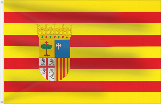 Drapeau, avec deux œillets métalliques et guindant renforcé : Aragon Aragón Aragona