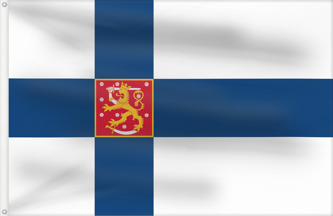 Bandera, con dos ojales metálicos y lado del asta reforzado: Finland	Finlande	Finlandia	Finnland	Finlandese	Finlândia	Finlandii	Þjóðfáni Finnlands	Finská vlajka	Finlands	Finnlando	Soome lipp	Suomen	Fionlainne	Finnország	Finnlands	Finniae	Finnesche Fändel	Somijas	Il-Bandiera tal-Finlandja	Finlands flagg	Det finske f
