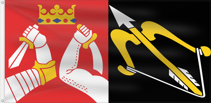 Flag, with two metal eyelets and reinforced hoist: Itä-Suomen lääni