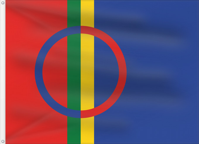 Flag, with two metal eyelets and reinforced hoist: Sami The Sami Laponie Laponia Lappland Lapponia Sámská vlajka Samea Saamen Det samiske flagget Sámi leavga Samernas